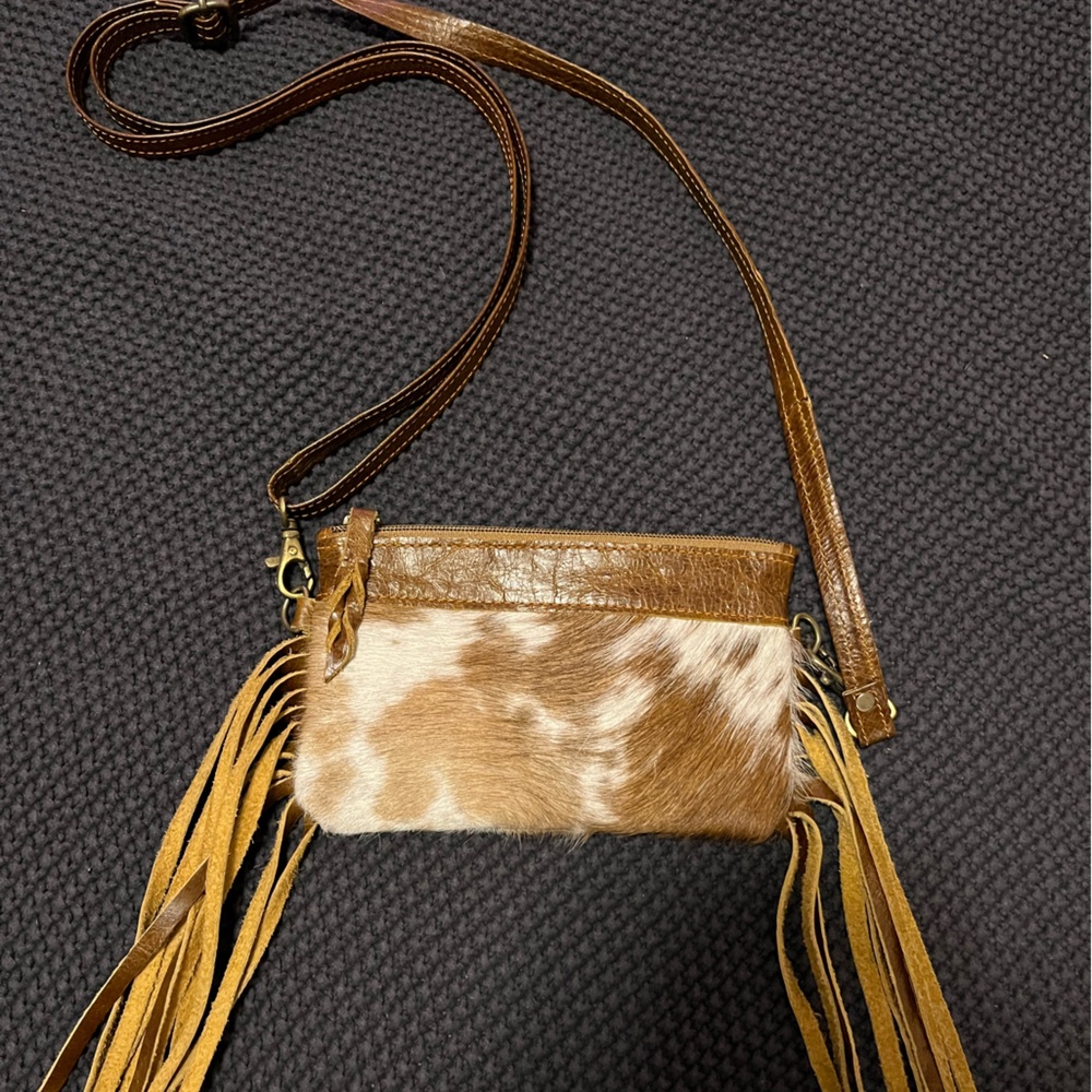 Fringe Cowhide Crossbody Bag